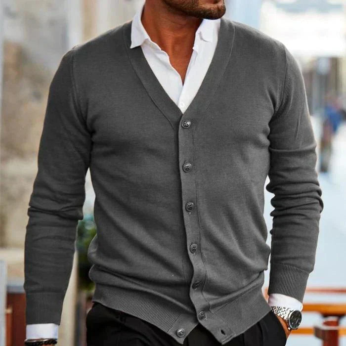 Classic Men's Button Front Sweater