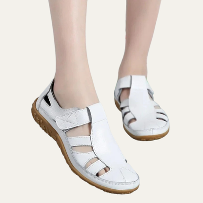 VogeLuxe | Women’s Closed Toe Caged Comfort Flat Shoe