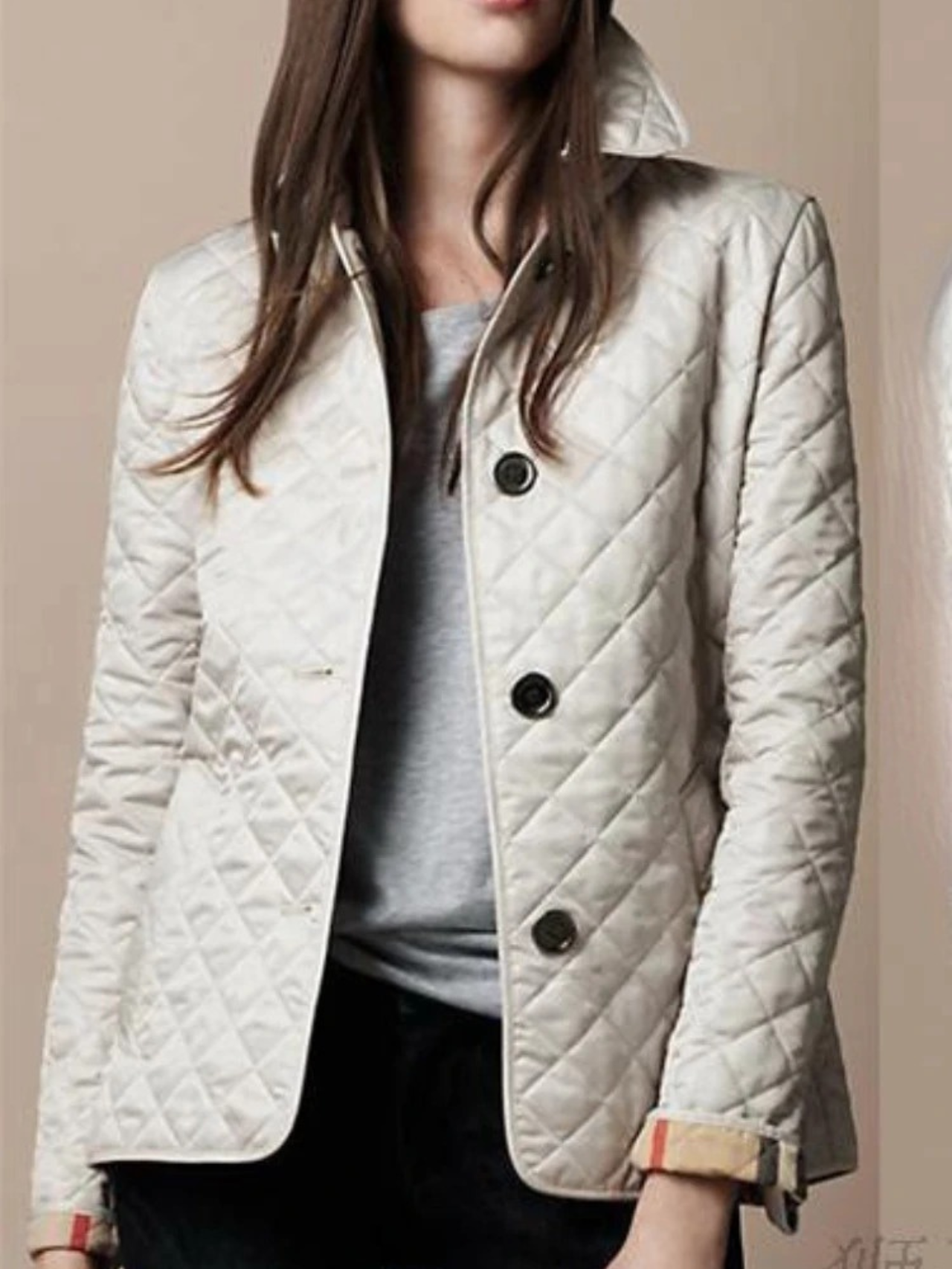 Ladies Padded Coat with Classic Collar
