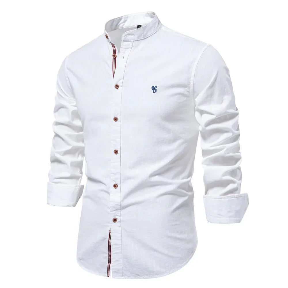 Classic Long Sleeve Men's Collar Button Shirt