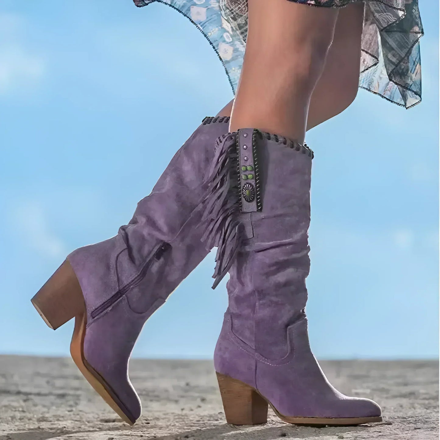 Tall Heeled Western Riding Boots for Women