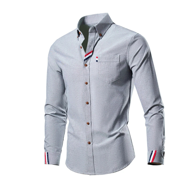 Relaxed Fit Mens Long Sleeve Button Down Shirt