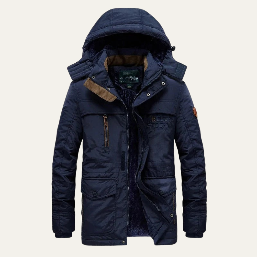 VogeLuxe | Men’s Warm Winter Quilted Puffer Jacket with Hood