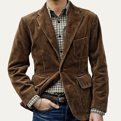 VogeLuxe | Men’s Tailored Corduroy Two Button Blazer