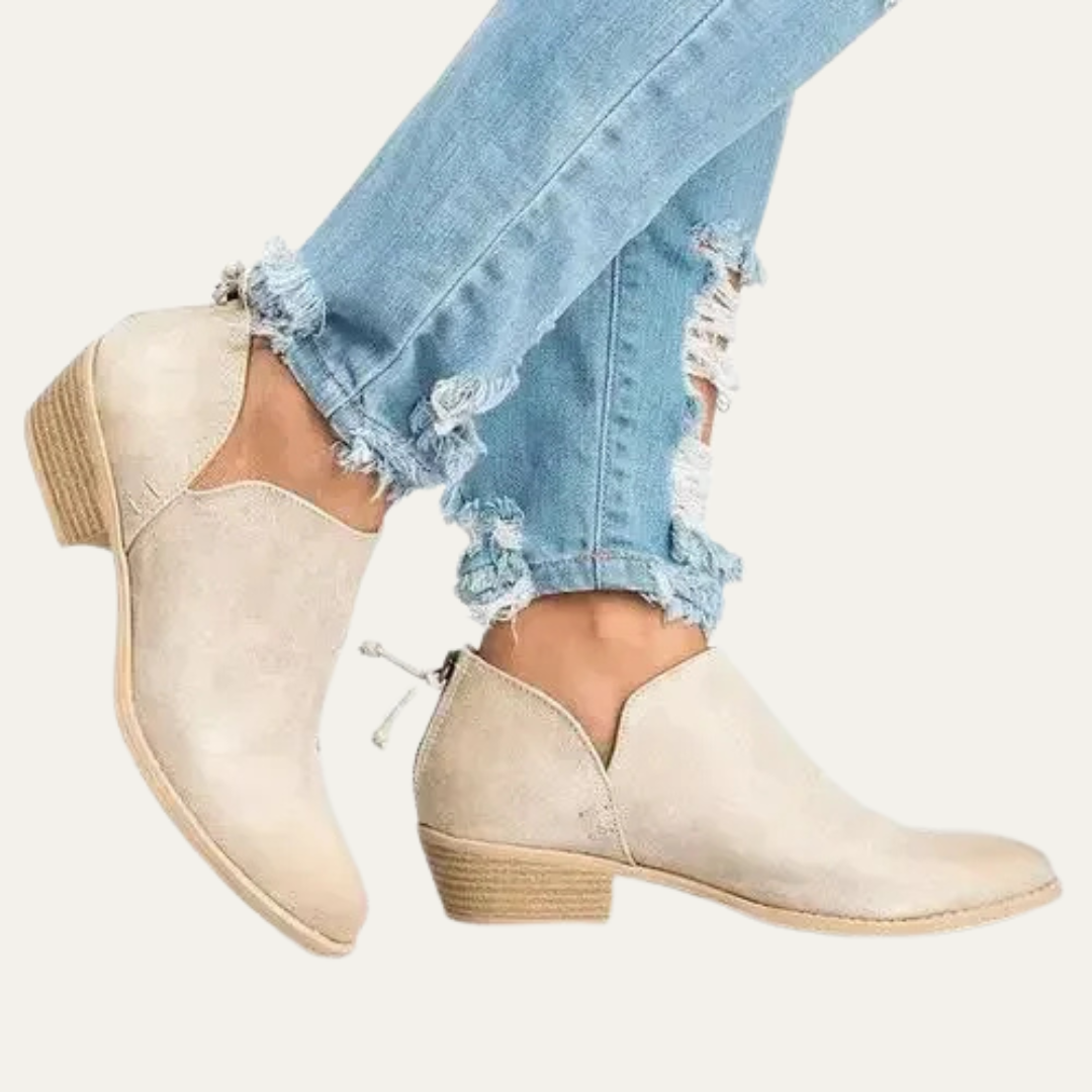 VogeLuxe | Women’s Pointed Toe Block Heel Ankle Booties