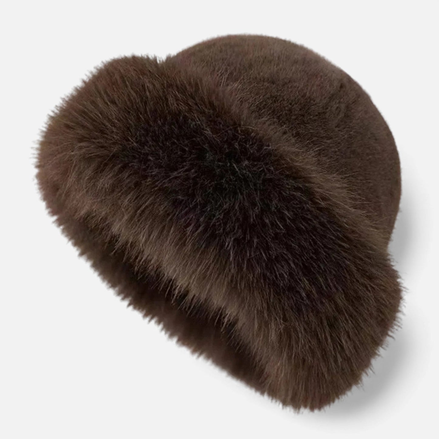 Soft Faux Fur Fisherman Beanie Hat for Women