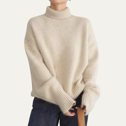 VogeLuxe | Women’s Oversized Ribbed Turtleneck Knit Sweater