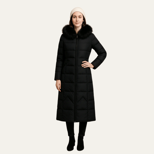 VogeLuxe | Women’s Long Faux Fur Hooded Puffer Coat