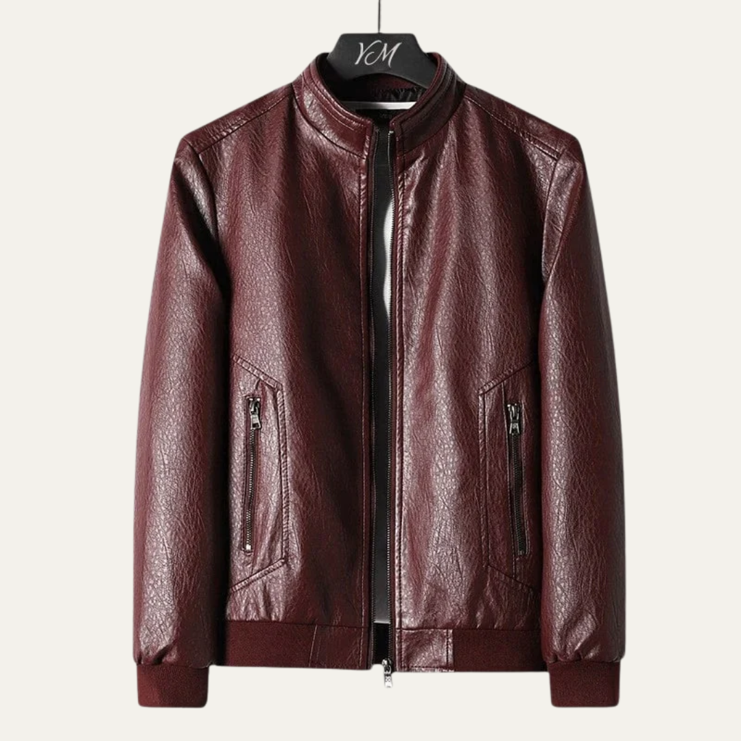 VogeLuxe | Men’s Sleek Leather-Look Blazer