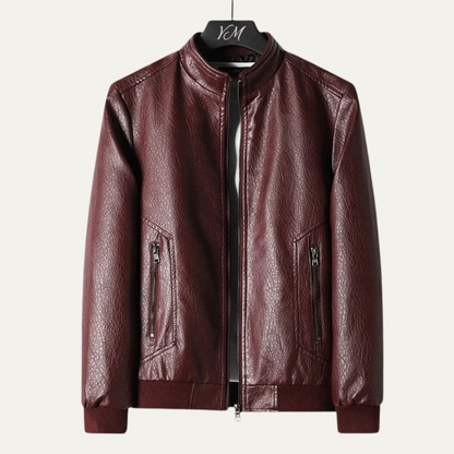 VogeLuxe | Men’s Sleek Leather-Look Blazer