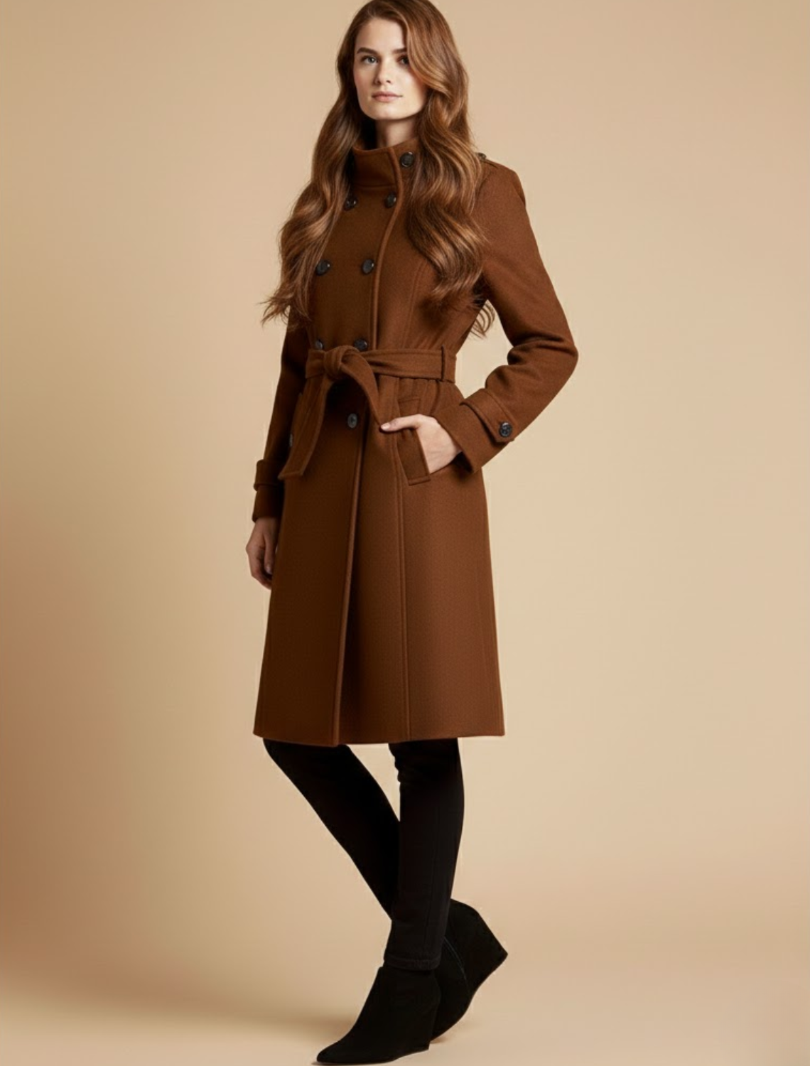 Classic Fit Belted Overcoat - Stylish and Tailored