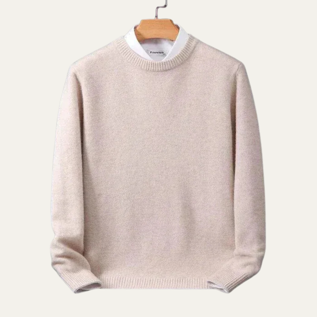 VogeLuxe | Men’s Classic Plain Knit Crew Neck Sweater