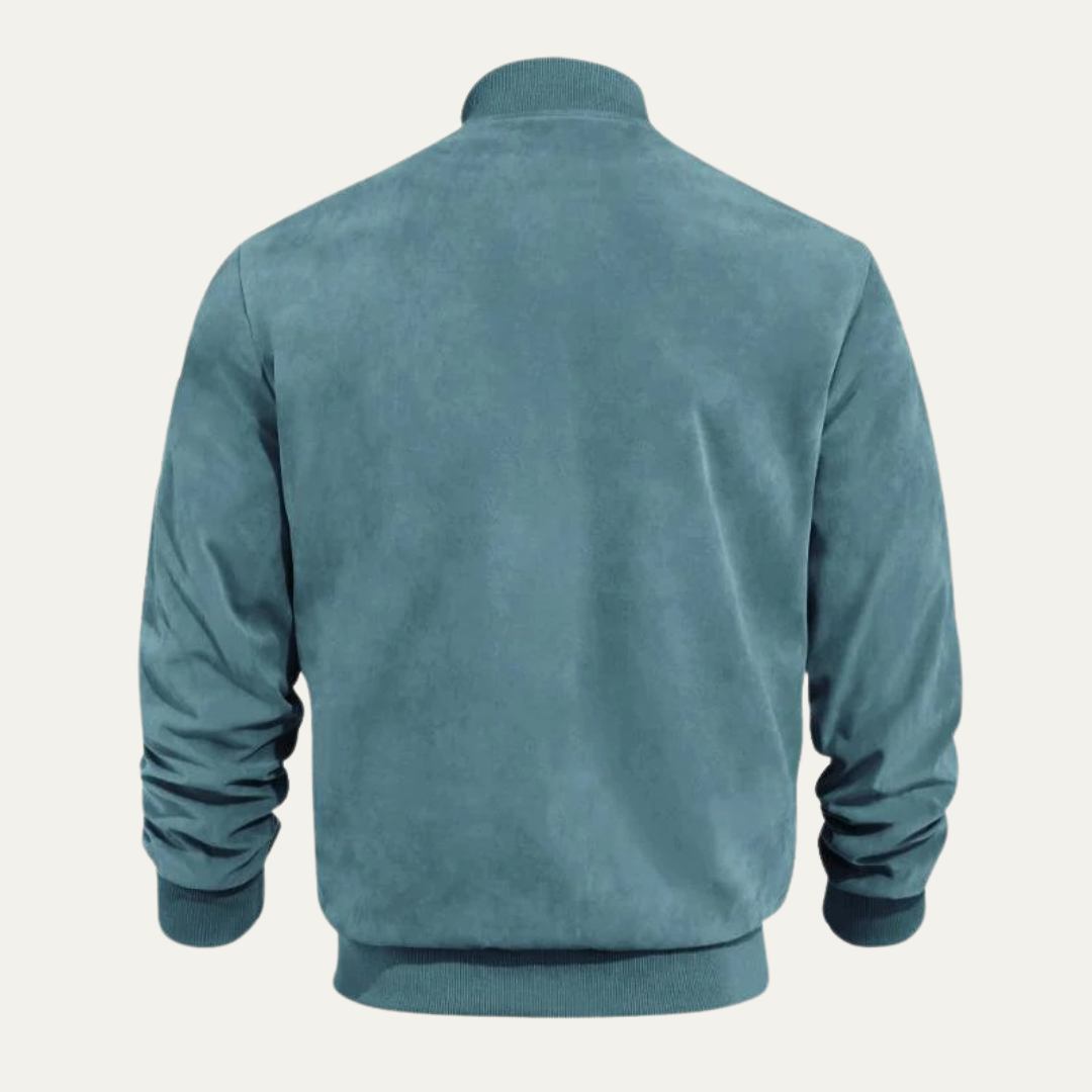 VogeLuxe | Men’s Textured Zip Up Casual Bomber Jacket