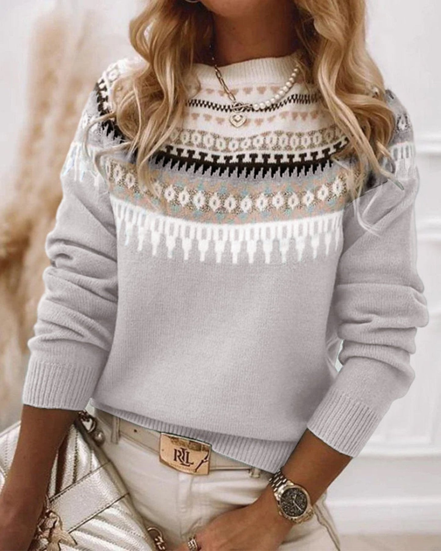 Ladies Cozy Crew Neck Sweater