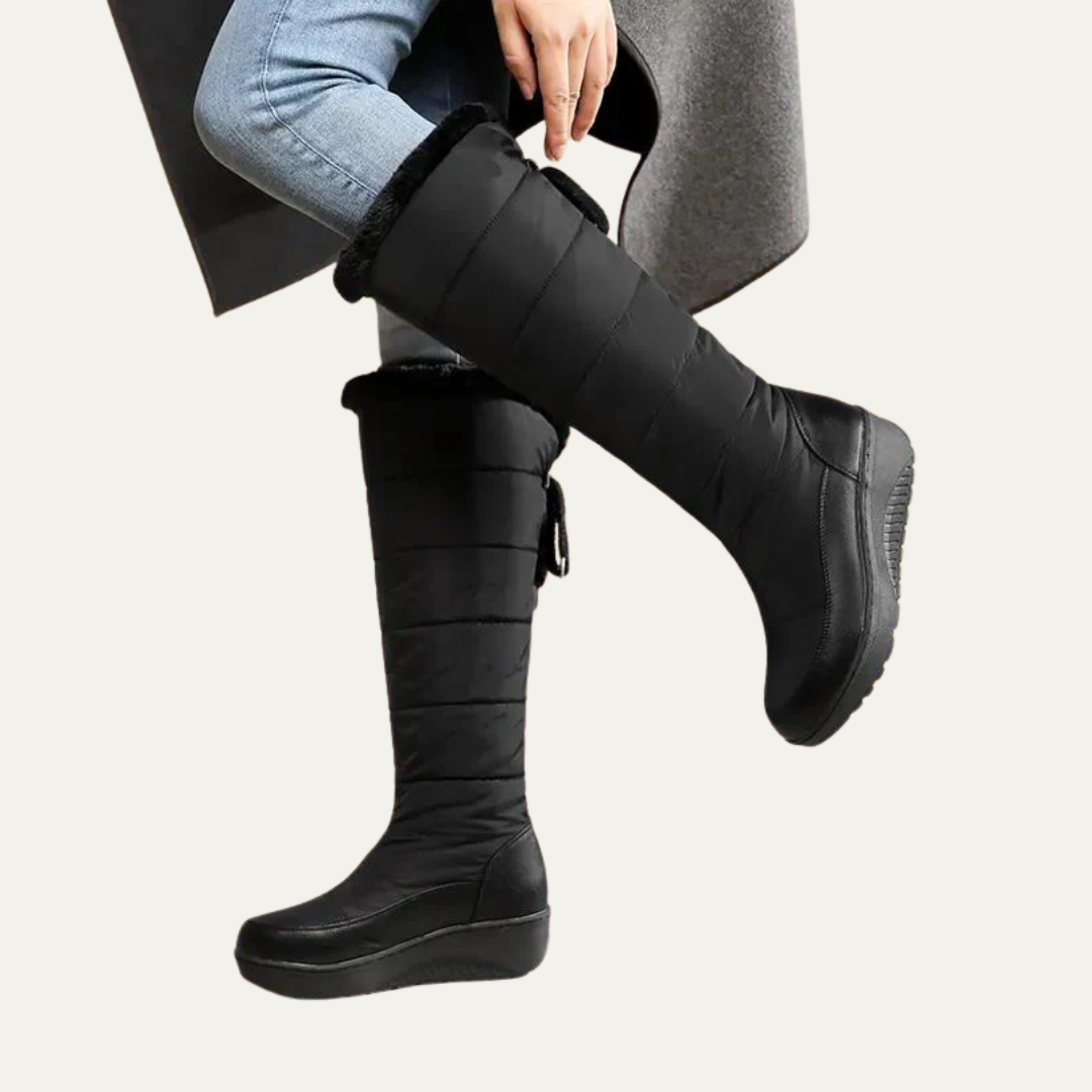 VogeLuxe | Women’s Puffy Winter Boots with Faux Fur Collar