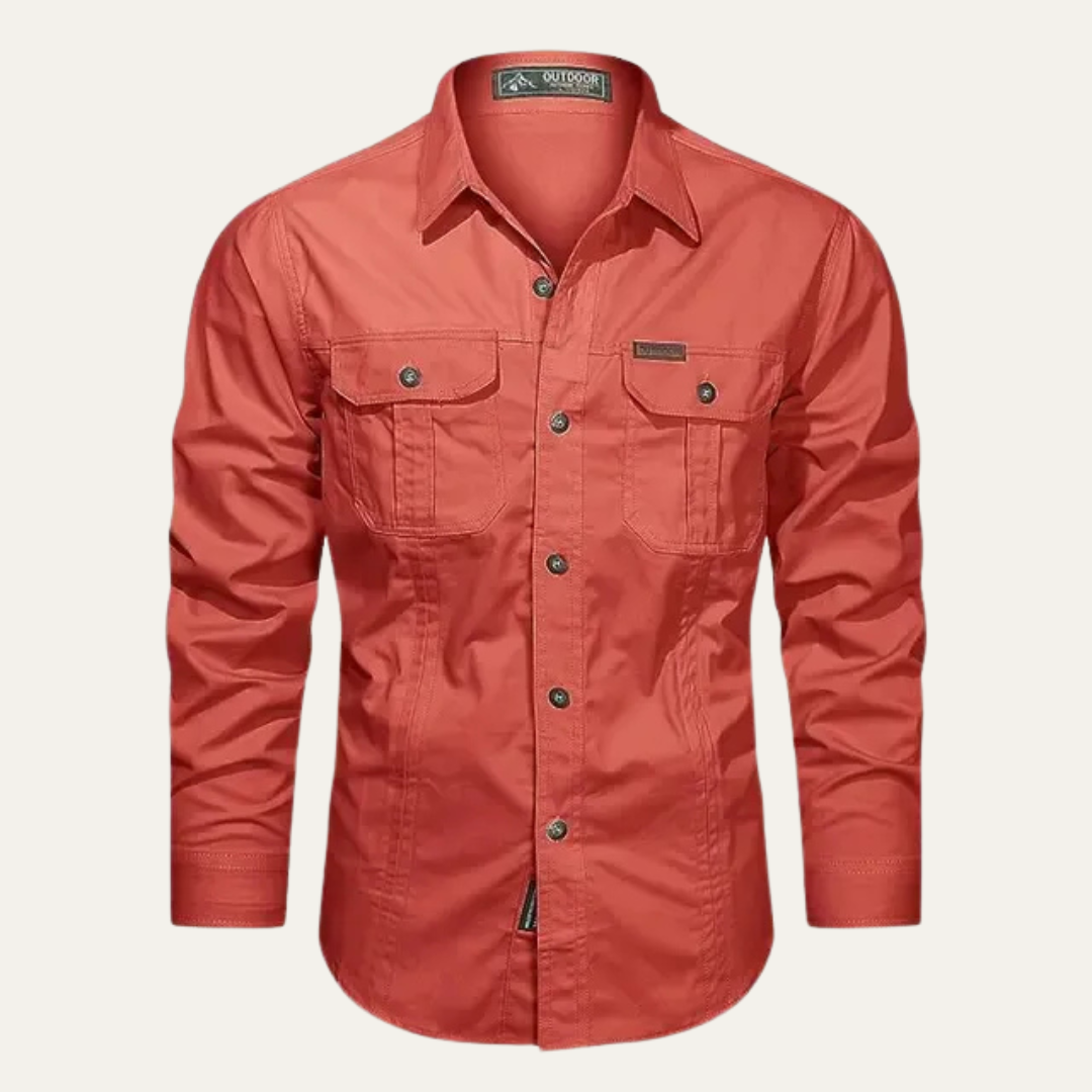 VogeLuxe | Men’s Long Sleeve Tactical Button Shirt