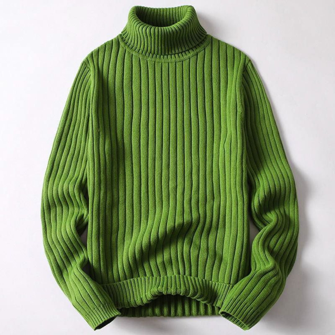 VogeLuxe | Men’s Oversized Ribbed Turtleneck Sweater
