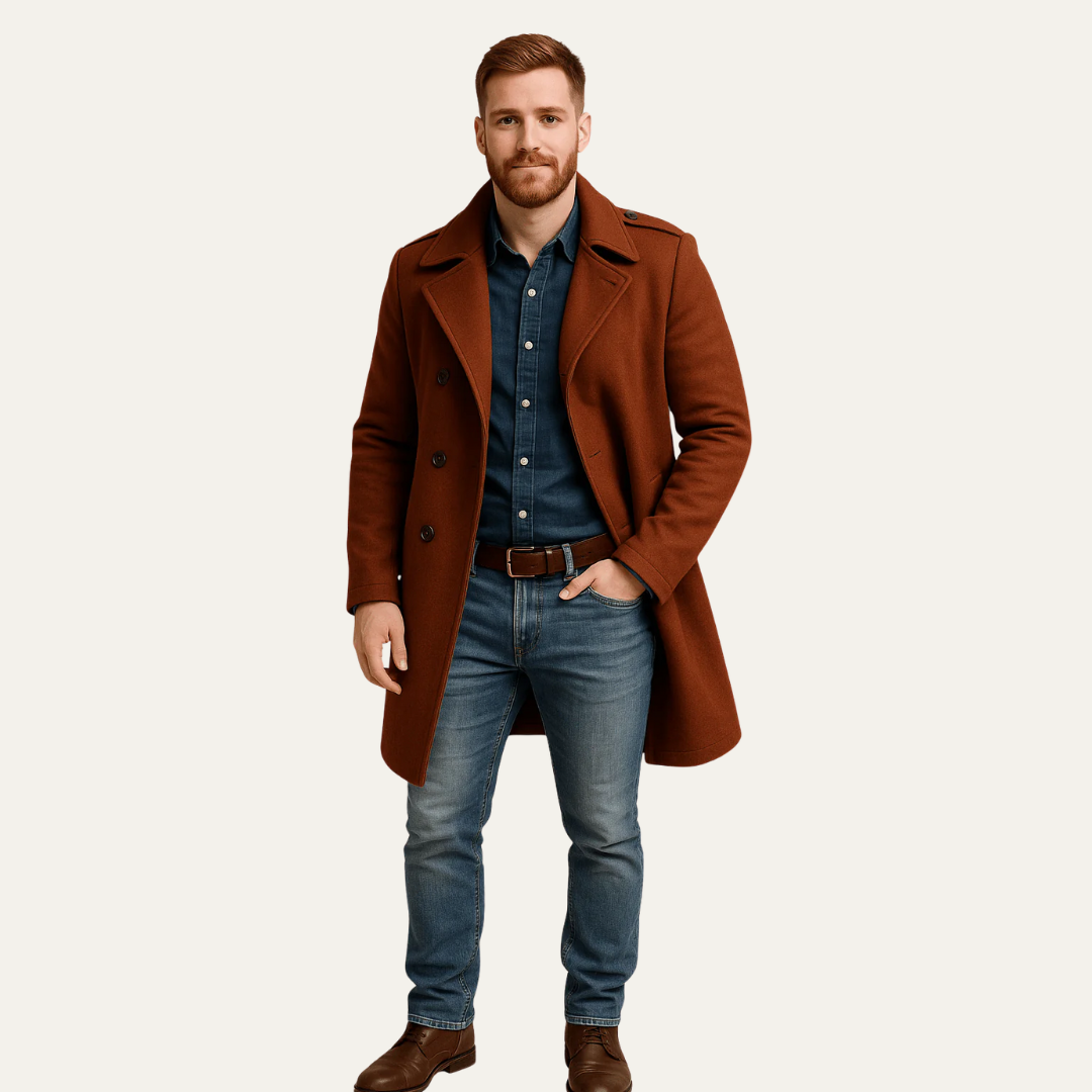VogeLuxe | Men’s Classic Mid Length Coat