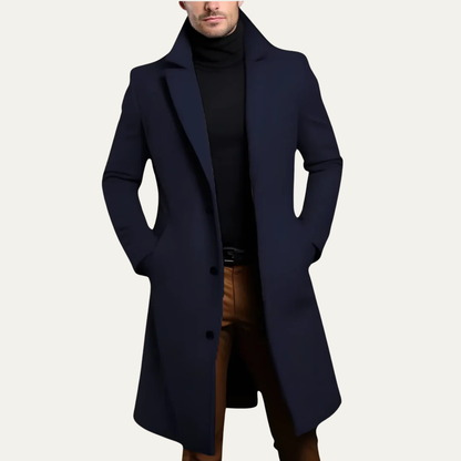 VogeLuxe | Men’s Classic Tailored Long Overcoat