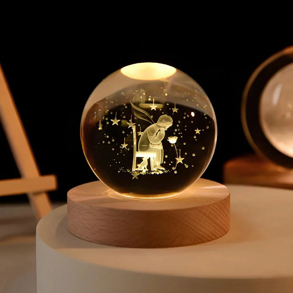 Glowing Orb LED Nightlight Galaxy Pattern