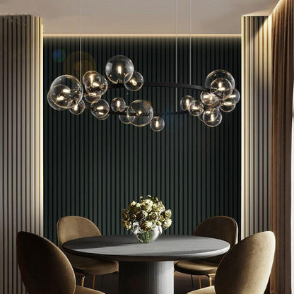 Elegant Black Glass Chandelier Light Fixture - VogeLuxe