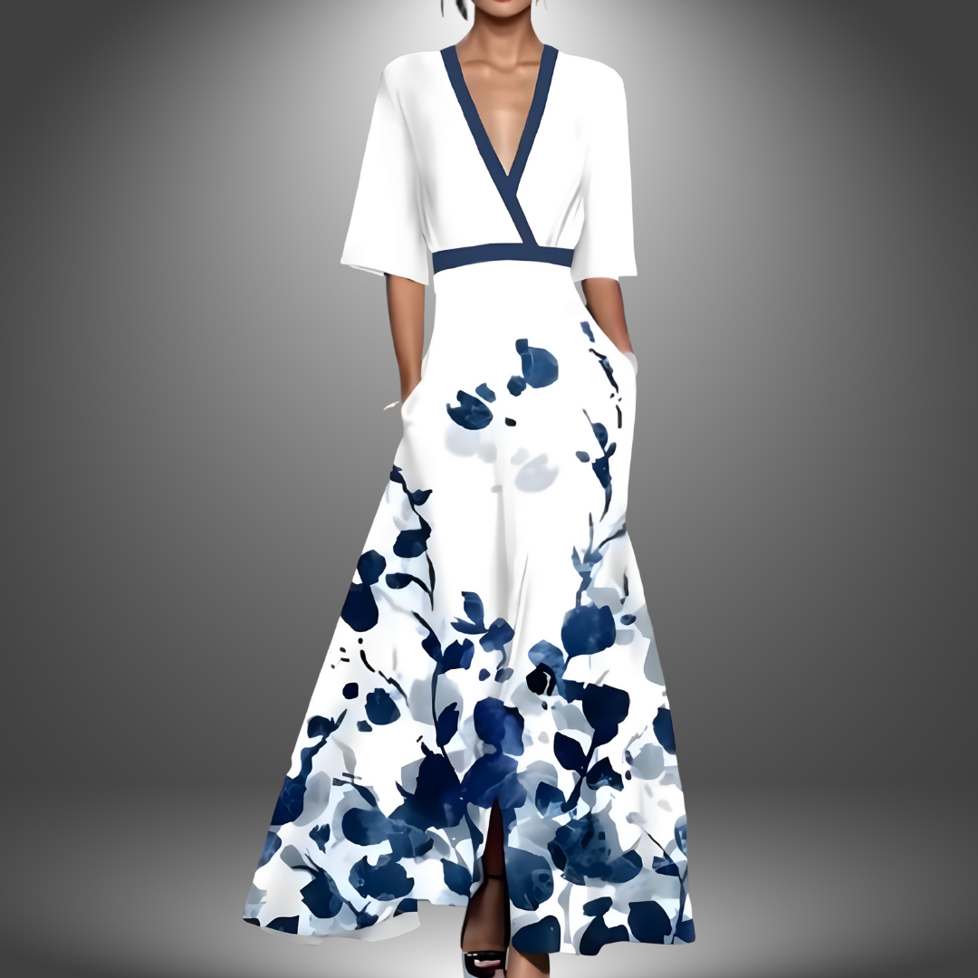 Beautiful Flower Long Dress for Ladies