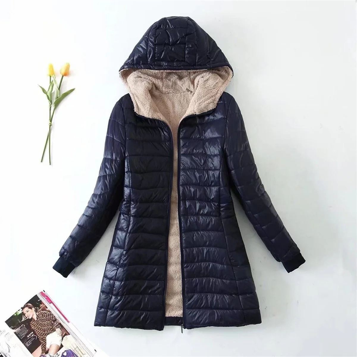 Warm Women's Padded Hooded Coat for Winter