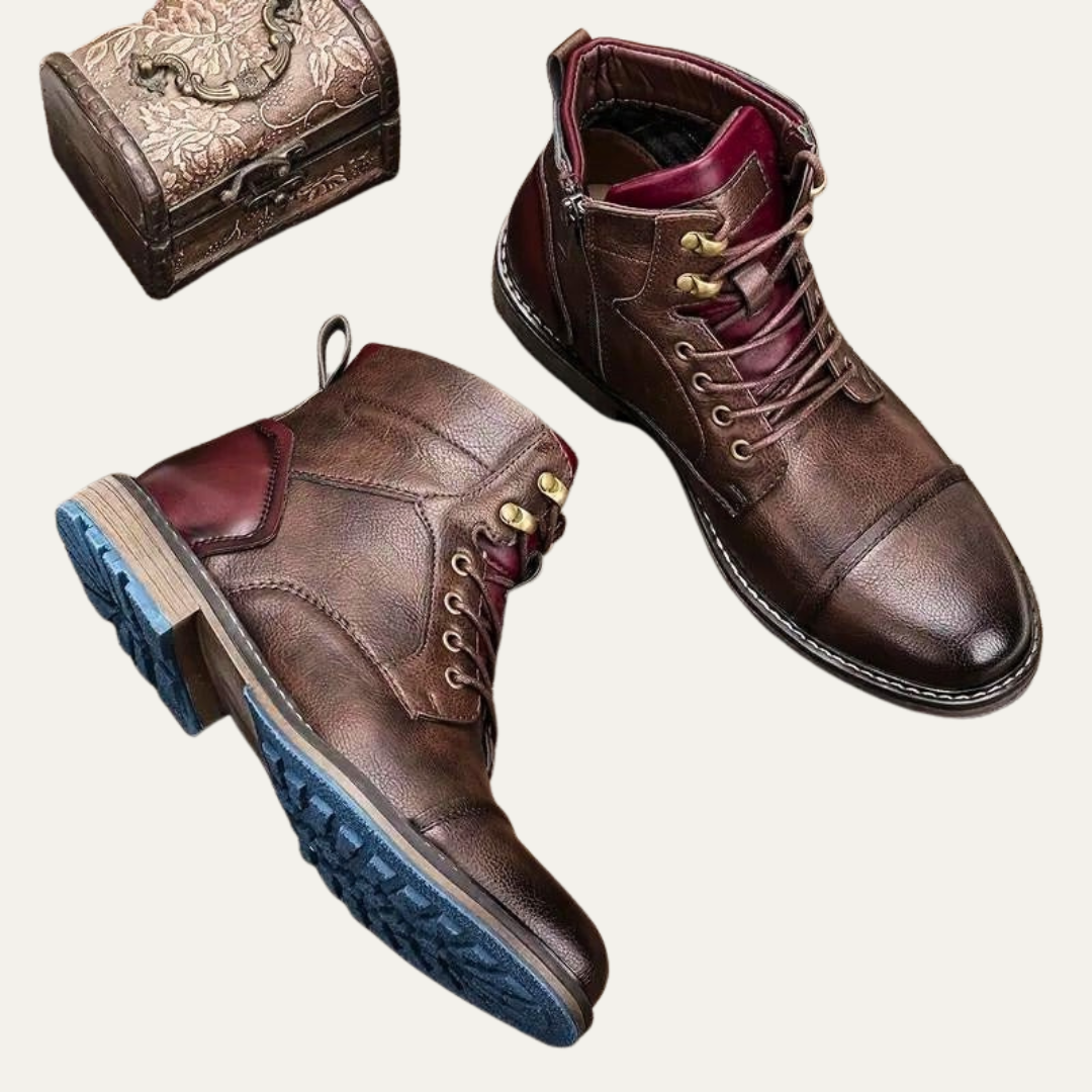 VogeLuxe | Men’s Textured Slip On Croc Pattern Ankle Bootie