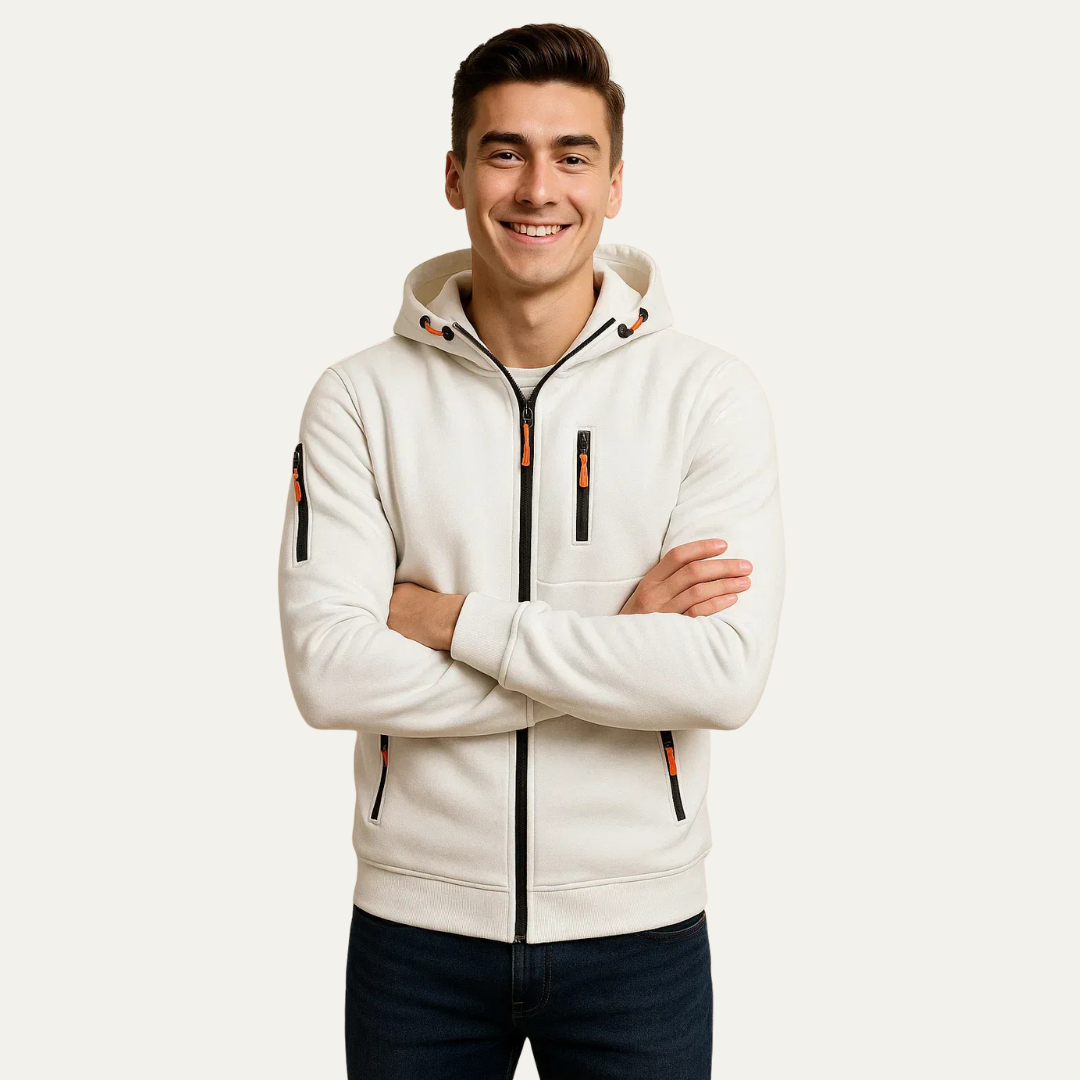 VogeLuxe | Men’s Sporty Full Zip Technical Hoodie