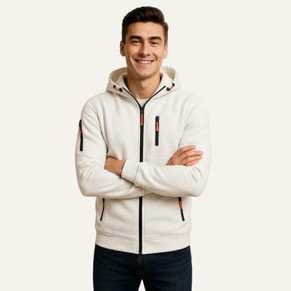 VogeLuxe | Men’s Sporty Full Zip Technical Hoodie