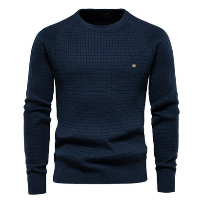 VogeLuxe | Men’s Textured Waffle Knit Crewneck Sweater