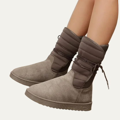 VogeLuxe | Women’s Quilted Faux Fur Lined Mid Calf Winter Boots