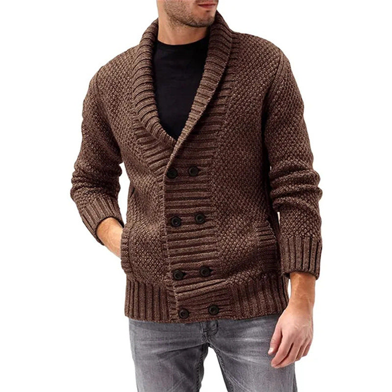 Warm Mens Cable Knit Sweater with Pockets - VogeLuxe