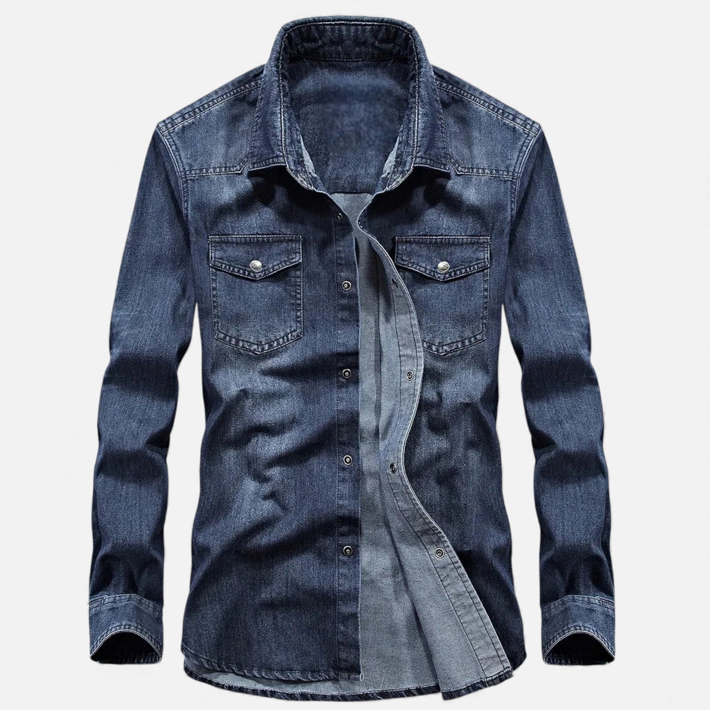 Comfortable Relaxed Fit Denim Shirt for Men - VogeLuxe