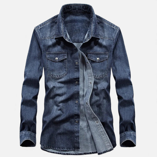 Comfortable Relaxed Fit Denim Shirt for Men - VogeLuxe