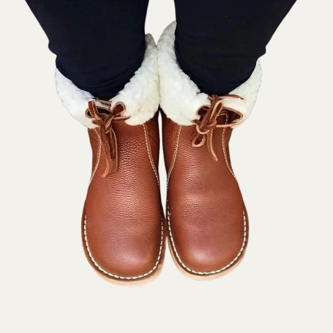 VogeLuxe | Women’s Shearling Lined Mid Calf Slouch Leather Boots