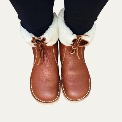 VogeLuxe | Women’s Shearling Lined Mid Calf Slouch Leather Boots