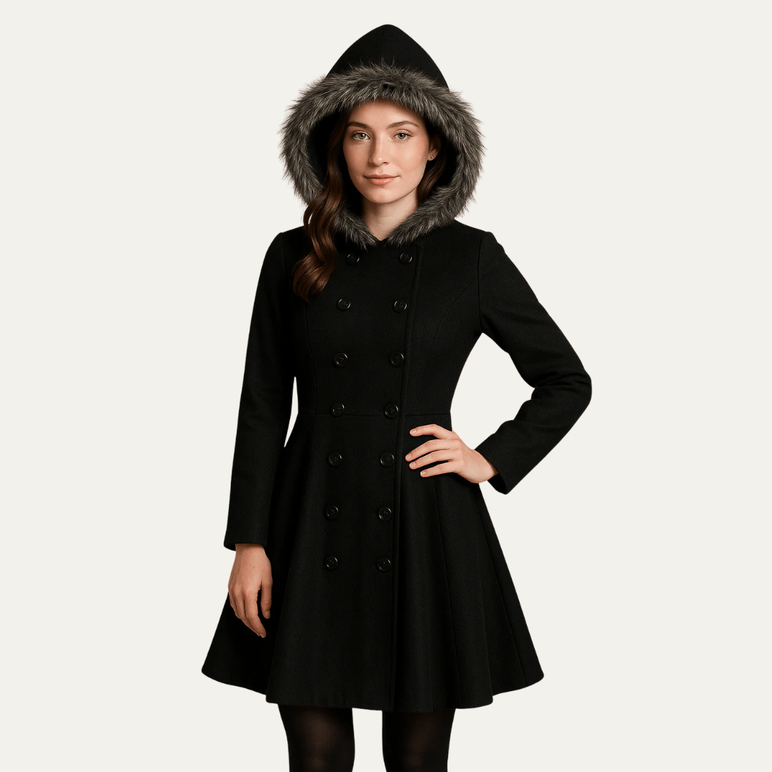 VogeLuxe | Women’s Fit and Flare Double-Breasted Coat