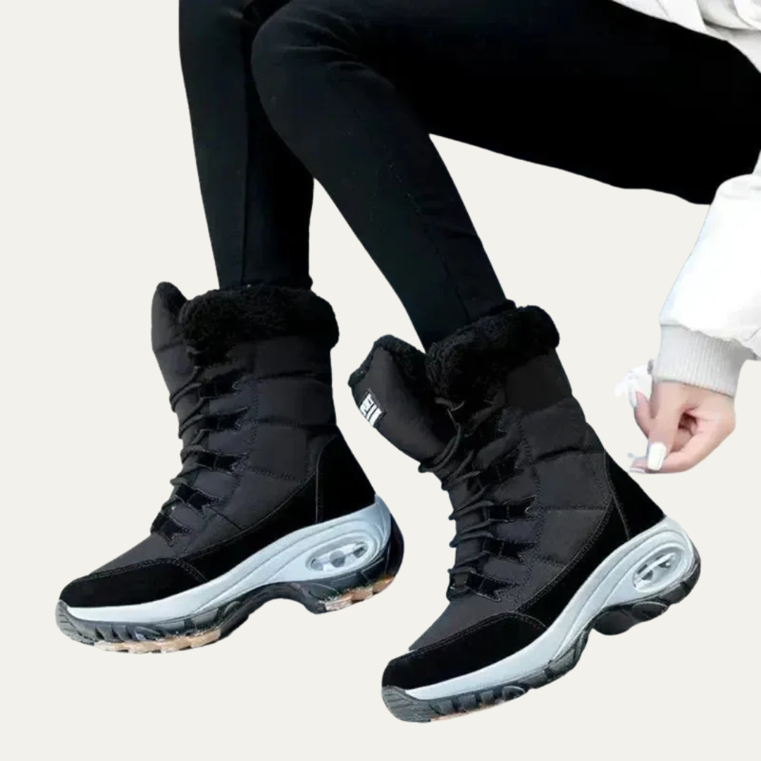 VogeLuxe | Women’s Quilted Fur Lined High Top Winter Boots