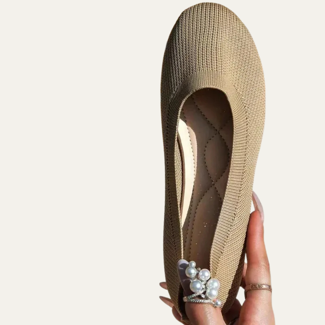 VogeLuxe | Women’s Breathable Knit Ballet Flats with Cushioned Insole
