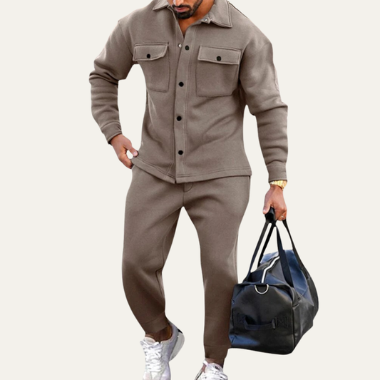 VogeLuxe | Men’s Utility Button Down Shirt and Trouser Set