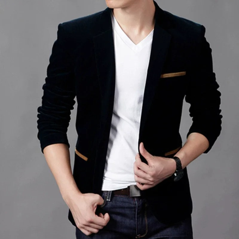 Men's Classic Tailored Fit One Button Jacket