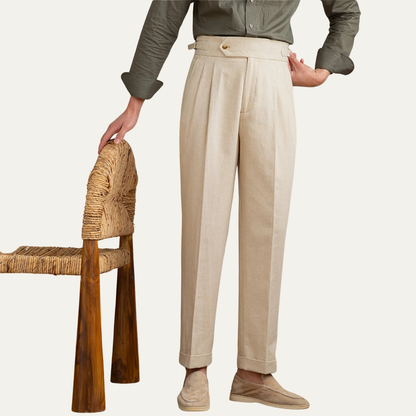 VogeLuxe | Men’s High-Waist Pleated Summer Chinos