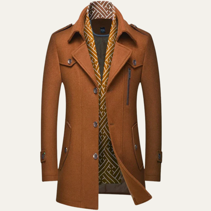 VogeLuxe | Men’s Layered Collar Peacoat Jacket
