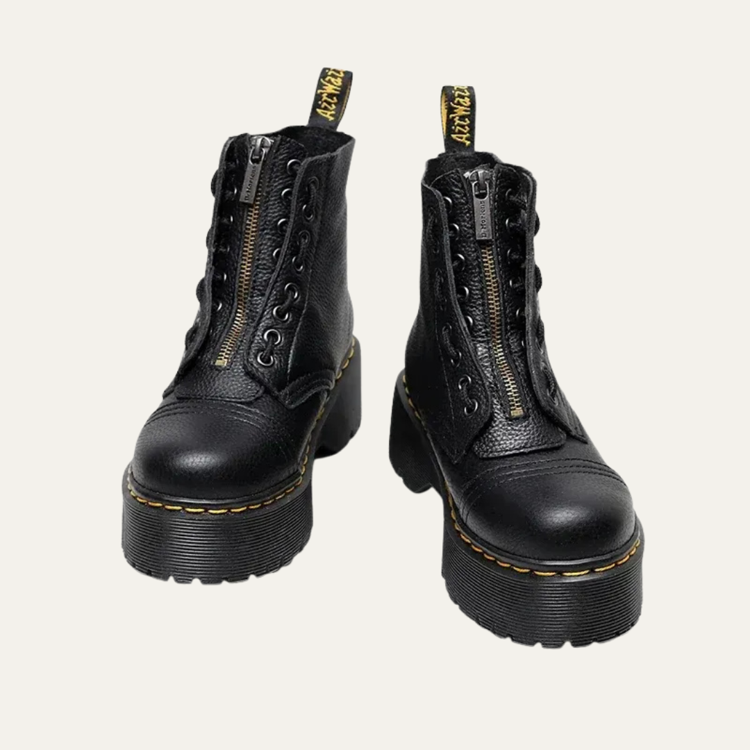 VogeLuxe | Women’s Chunky Platform Zip Front Ankle Boots