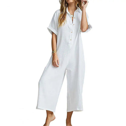 Summer Women's Button Front Romper