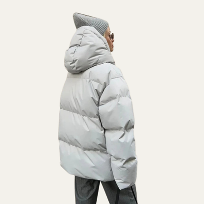 VogeLuxe | Women’s Oversized High-Neck Cropped Puffer Jacket