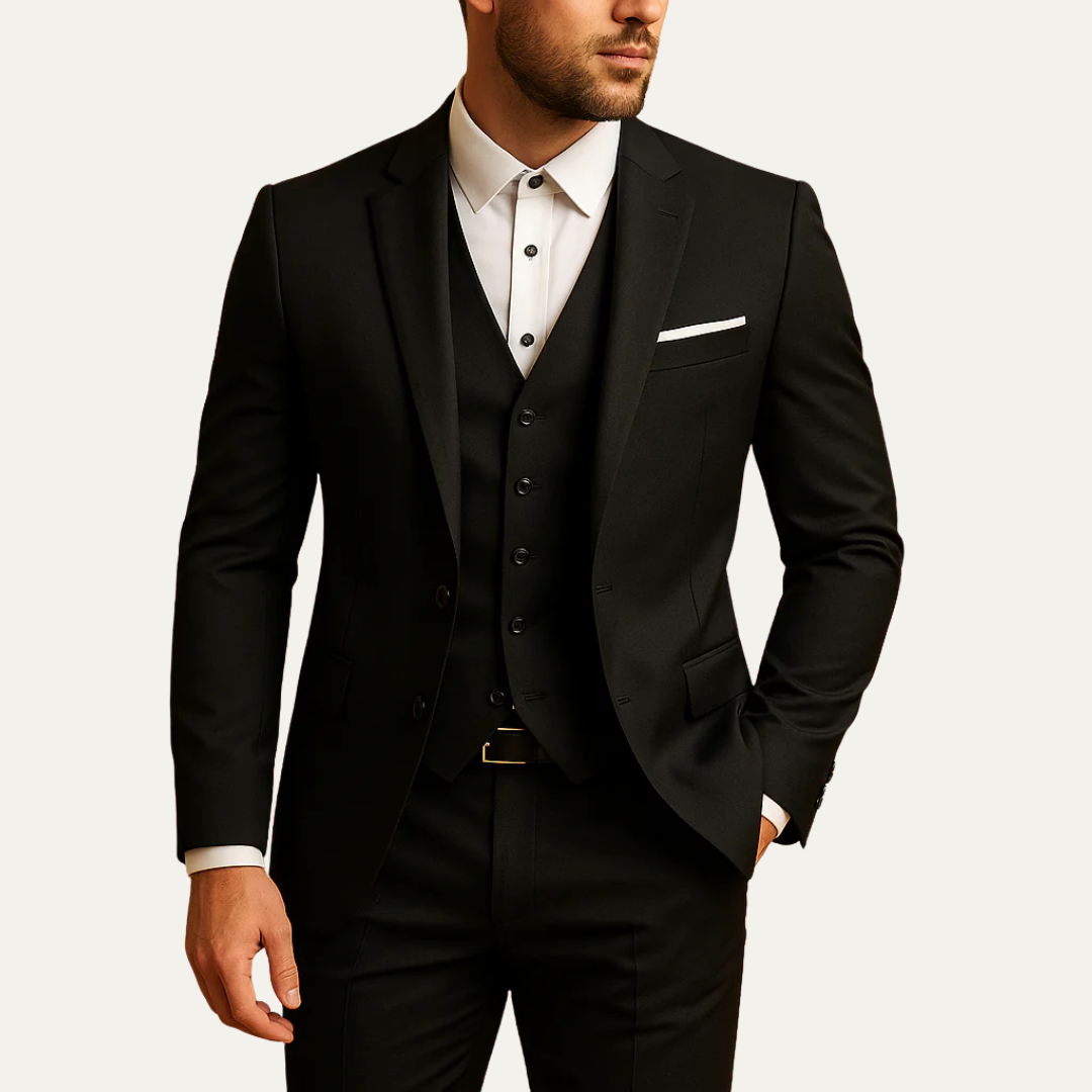 VogeLuxe | Men’s Tailored Three Piece Formal Suit Set