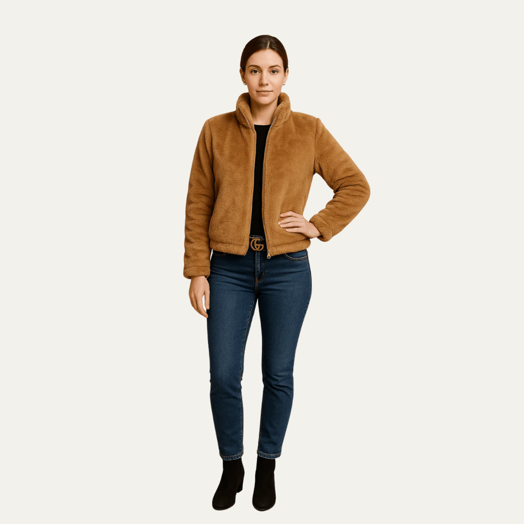 VogeLuxe | Women’s Plush Cropped Teddy Bomber
