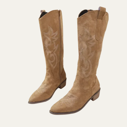 VogeLuxe | Women’s Embroidered Western Knee High Boots